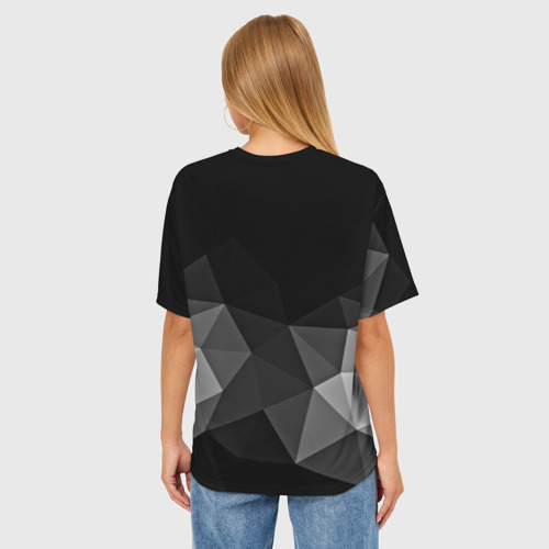 Женская футболка oversize 3D Abstract gray, цвет 3D печать - фото 4