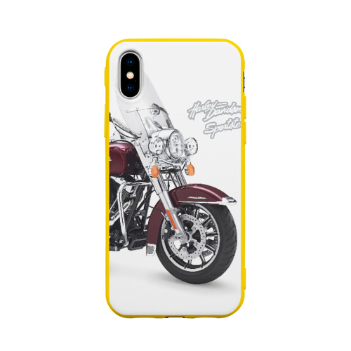 Чехол для Apple iPhone X силиконовый матовый Harley-Davidson Фото 01 Чехол для Apple iPhone X силиконовый матовый Harley-Davidson Фото 01