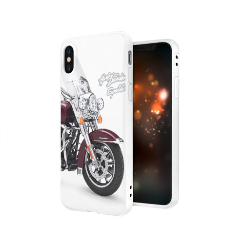 Чехол для Apple iPhone X силиконовый матовый Harley-Davidson Фото 01 Чехол для Apple iPhone X силиконовый матовый Harley-Davidson Фото 01