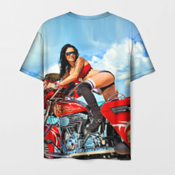 Sexy girl on red bike – Мужская футболка 3D с принтом купить со скидкой в -26%