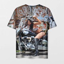 Sexy biker girl – Мужская футболка 3D с принтом купить со скидкой в -26%