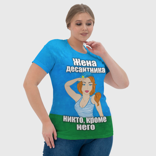 Женская футболка 3D Жена десантника, цвет 3D печать - фото 6