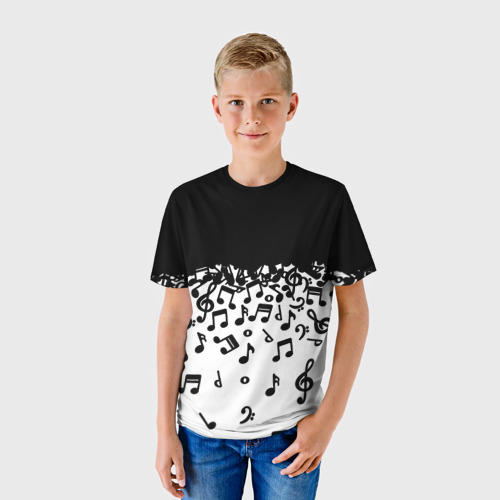 Детская футболка 3D Поглощение музыкой, цвет 3D печать - фото 3