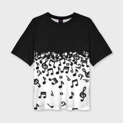 Женская футболка oversize 3D Поглощение музыкой