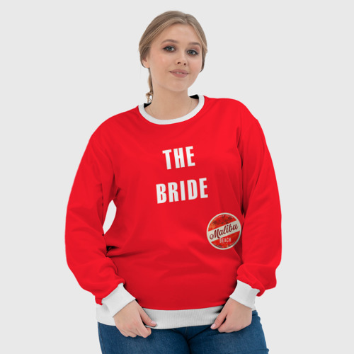 Женский свитшот 3D невеста в красном, цвет 3D печать - фото 6