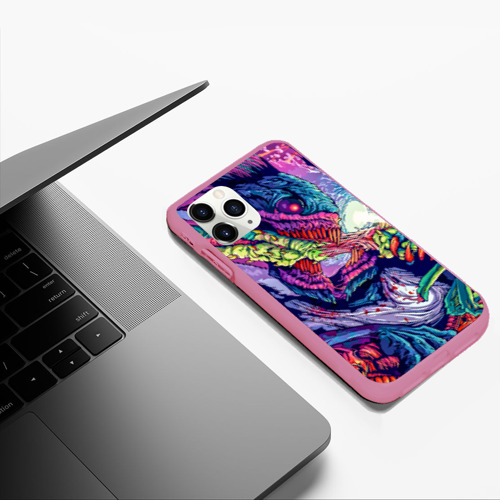 Чехол для iPhone 11 Pro Max матовый Hyper beast, цвет малиновый - фото 5