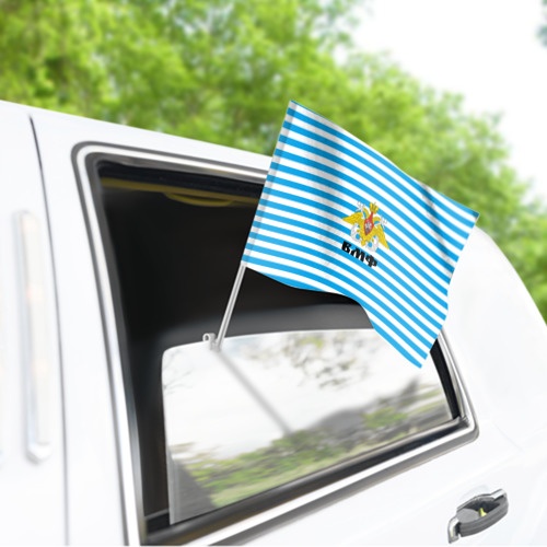 Флаг для автомобиля Тельняшка синяя и герб ВМФ - фото 3