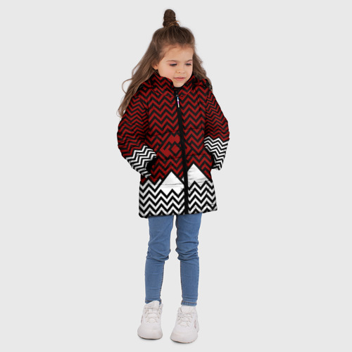 Зимняя куртка для девочек 3D Твин Пикс. Минимализм, цвет красный - фото 5