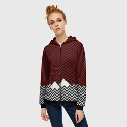 Женская толстовка 3D на молнии Твин Пикс. Минимализм - фото 2