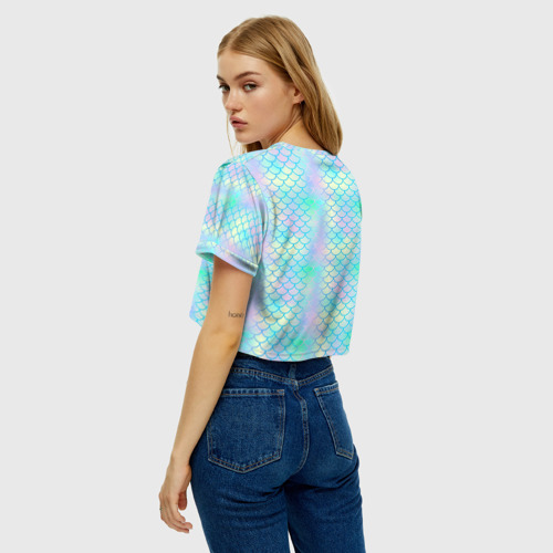 Женская футболка Crop-top 3D На Ibiz`у blue, цвет 3D печать - фото 5