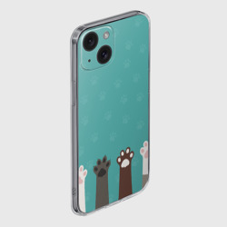 Чехол для iPhone 15 силиконовый с защитой камеры Лапки котеек - фото 2