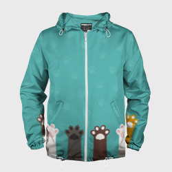 Мужская ветровка 3D Лапки котеек