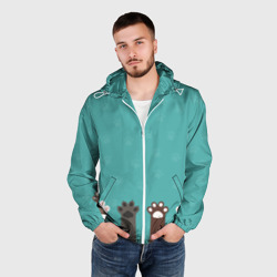 Мужская ветровка 3D Лапки котеек - фото 2