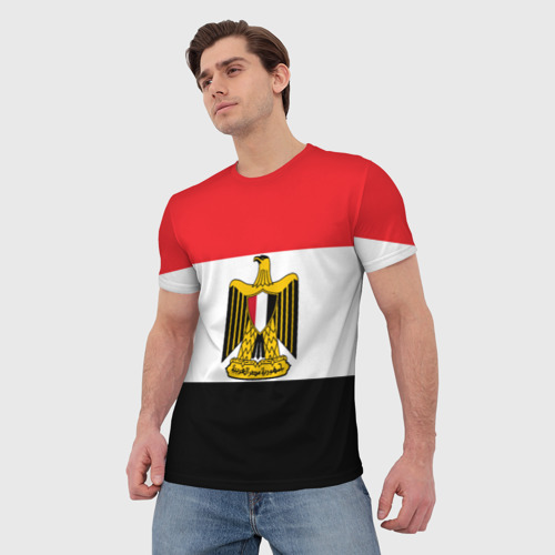 Мужская футболка 3D Флаг и герб Египта, цвет 3D печать - фото 3