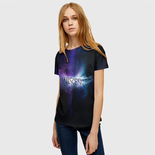 Женская футболка 3D с принтом Evanescence 2, фото на моделе #1