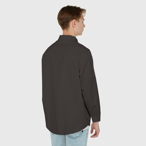 Мужская рубашка oversize 3D Дама с горностаем, цвет белый - фото 4