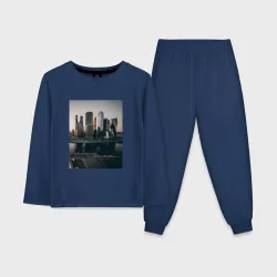 Детская пижама с лонгсливом хлопок Москва Сити