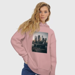 Женское худи Oversize хлопок Москва Сити - фото 2
