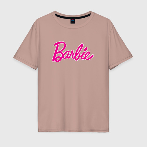 Мужская футболка хлопок Oversize Барби 3, цвет пыльно-розовый