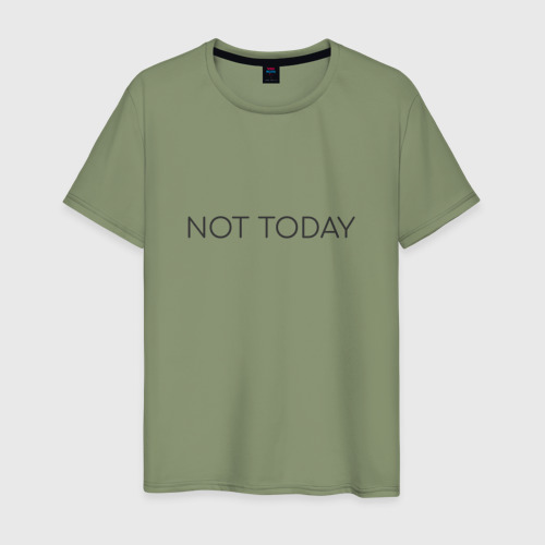 Мужская футболка хлопок Not today, цвет авокадо