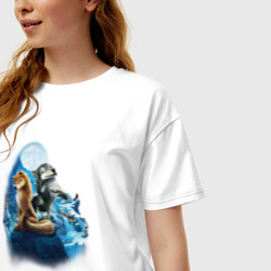 Женская футболка хлопок Oversize Альфа и Омега 2 - фото 2