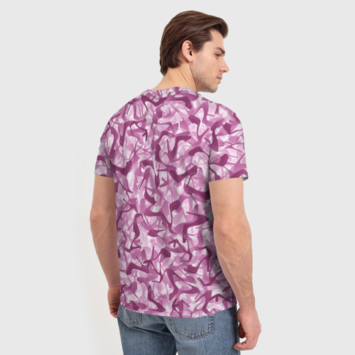 Мужская футболка 3D Розовый камуфляж с туфлями, цвет 3D печать - фото 4