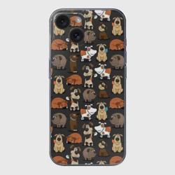 Чехол для iPhone 15 силиконовый с защитой камеры Домашние мальчики