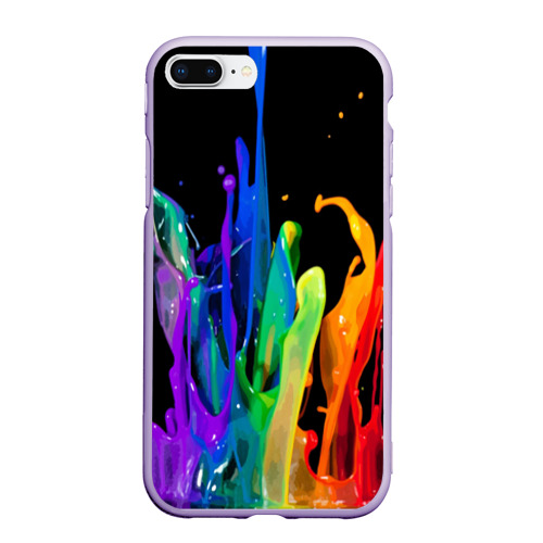 Чехол для iPhone 7Plus/8 Plus матовый Краски, цвет светло-сиреневый