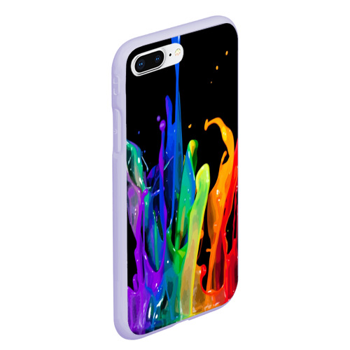 Чехол для iPhone 7Plus/8 Plus матовый Краски, цвет светло-сиреневый - фото 3