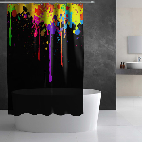 Штора 3D для ванной Краски - фото 2