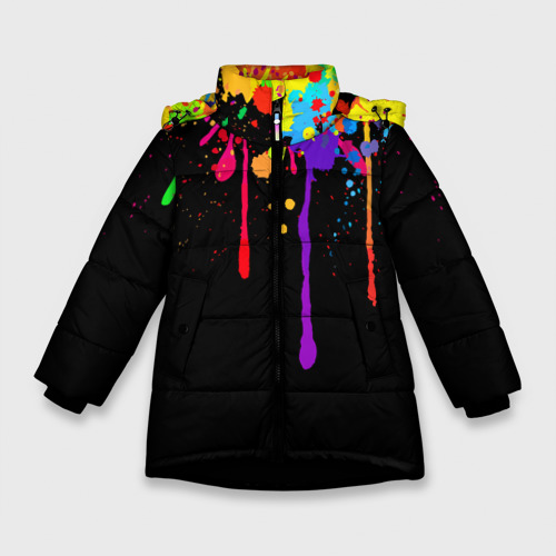 Зимняя куртка для девочек 3D Краски, цвет черный