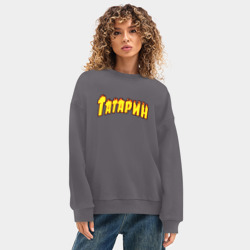 Женский свитшот oversize без начеса хлопок Татарин - фото 2