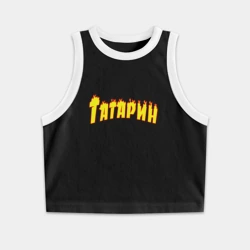 Женская укороченная майка-топ хлопок Татарин