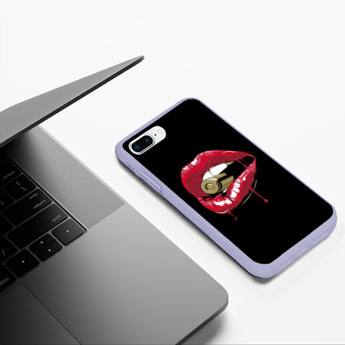 Чехол для iPhone 7Plus/8 Plus матовый Пуля в зубах, цвет светло-сиреневый - фото 5