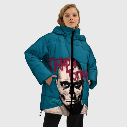 Женская зимняя куртка 3D с принтом Гарри Топор, фото на моделе #1