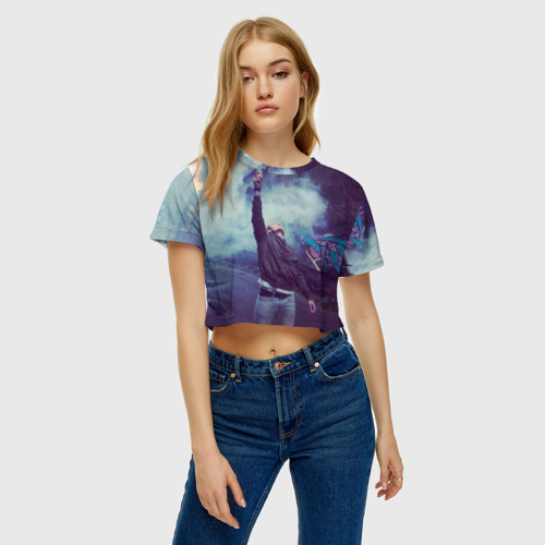 Женская футболка Crop-top 3D Тони Раут, цвет 3D печать - фото 4