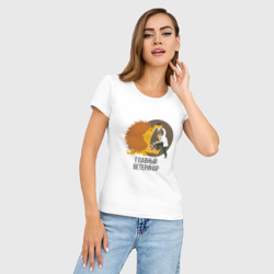 Женская футболка хлопок Slim Ветеринар - фото 2