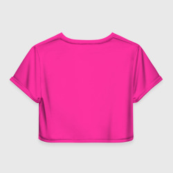 Топик (короткая футболка или блузка, не доходящая до середины живота) с принтом Барби для женщины, вид сзади №1. Цвет основы: белый
