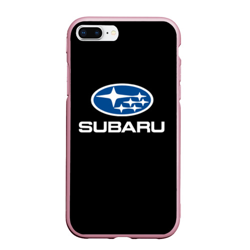 Чехол для iPhone 7Plus/8 Plus матовый Subaru, цвет розовый