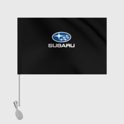 Флаг с принтом Subaru для любого человека, вид спереди №2. Цвет основы: белый