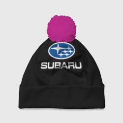 Шапка 3D c помпоном Subaru