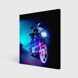 Холст квадратный Мотокросс ночной