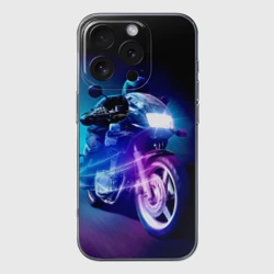 Чехол для iPhone 16 Pro Max силиконовый с защитой камеры Мотокросс ночной