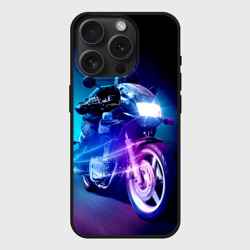 Чехол силиконовый для Apple iPhone 15 Pro Мax матовый Мотокросс ночной