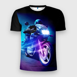 Мужская футболка 3D Slim Мотоциклист