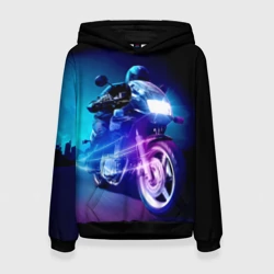 Женская толстовка 3D Мотокросс ночной