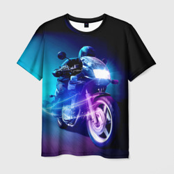 Мужская футболка 3D Мотоциклист