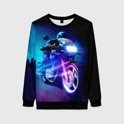 Женский свитшот 3D Мотокросс ночной