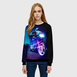 Женский свитшот 3D Мотокросс ночной - фото 2