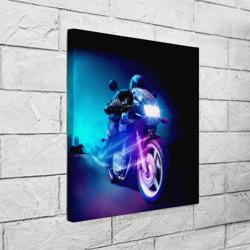 Холст квадратный Мотокросс ночной - фото 2